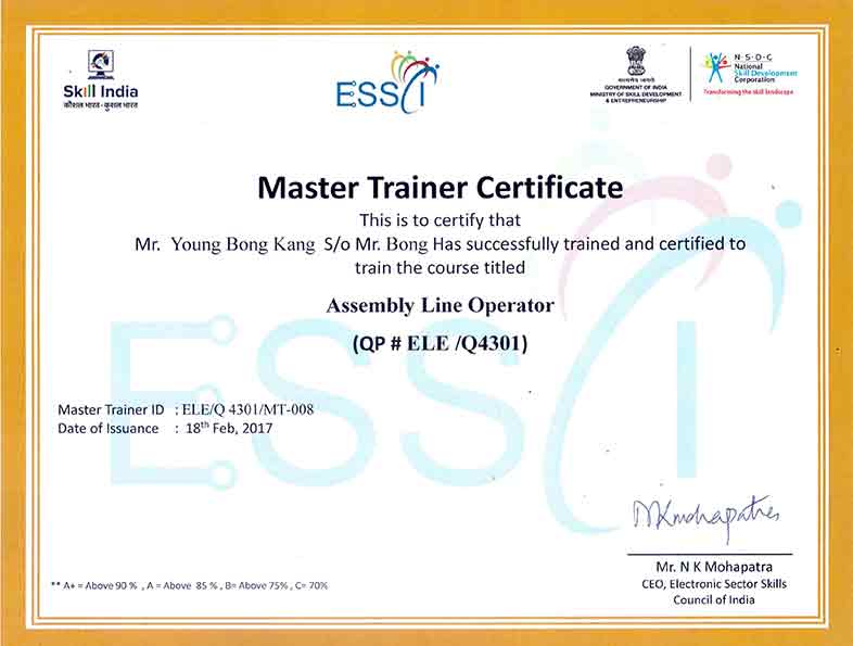 Master Trainer Certificate